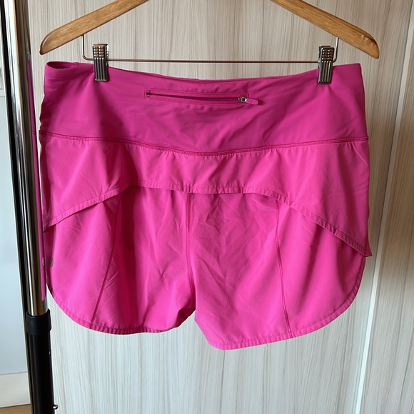 Lululemon speed up high-rise lined short 4 inch; size 12 color pink. - Picture 2 of 3